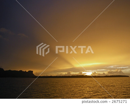 Evening view of Pompeii island of Federated States of Micronesia 2675271