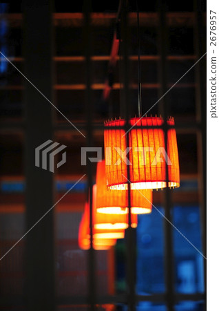 A shop with a red light 2676957
