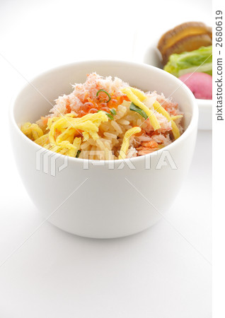 Cooked seafood leaflets vertically 2680619