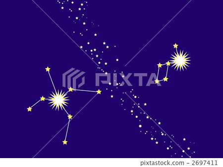 Altair and Vega and the Milky Way (with constellation line) 2697411