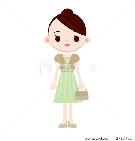 黨禮服綠色的婦女 2713792