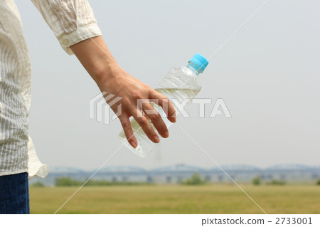 A woman with a plastic bottle A woman with a plastic bottle 2733001