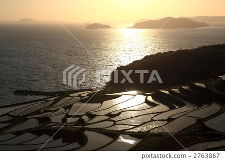 Tsutaya Rice terrace of Fukushima Town in Nagasaki Prefecture, one hundred rice terraced rice fields 2763867