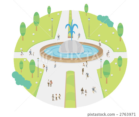公園 噴泉 畫報 2763971