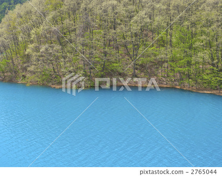 Ruri color lake surface Akita prefecture autumn fan lake 2765044