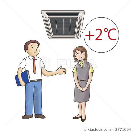 Power saving at office (Air conditioner set temperature plus 2 degrees) Power saving at office (Air conditioner set temperature plus 2 degrees) 2771694