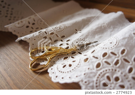 Antique style lace and scissors Antique style lace and scissors 2774923