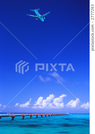 飛機 藍天 海 2777263