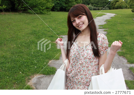 One female (casual shopping summer sale bargain SALE shopping) One female (casual shopping summer sale bargain SALE shopping) 2777671