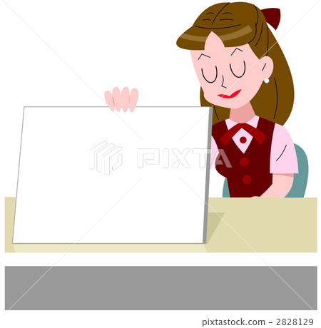 A woman with a message board A woman with a message board 2828129