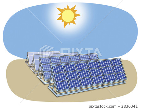 插图素材: 清洁能源02(太阳能发电)