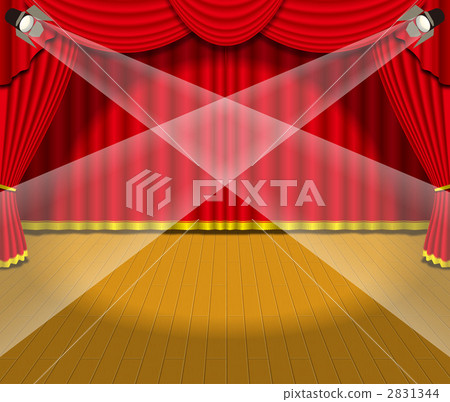 Stage · curtain · spot · red · golden edge Stage · curtain · spot · red · golden edge 2831344