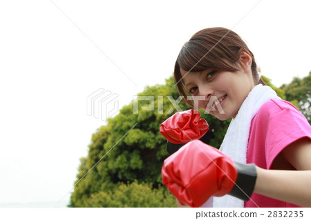 One female (Sports Movement Boxing Punch Training Fitness) One female (Sports Movement Boxing Punch Training Fitness) 2832235