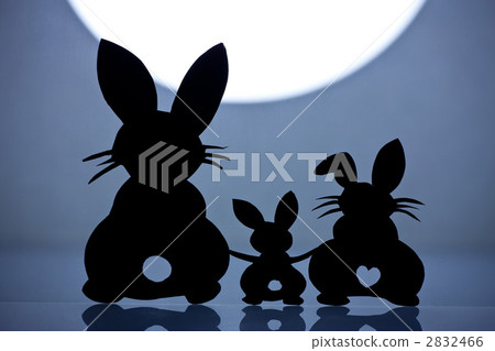 Rabbit family moonlight image 2832466