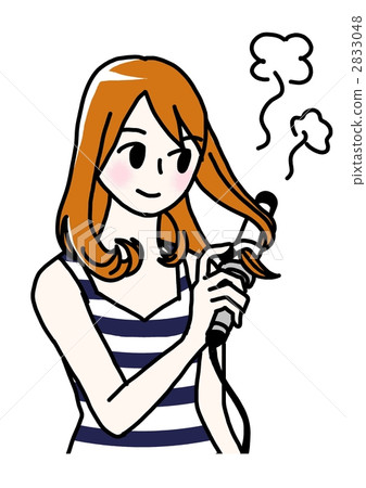 A woman wearing hair with a hair iron 2833048