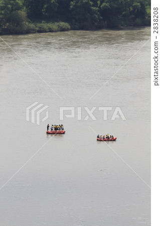 "Rafting" A boat descending the Chikuma river "Rafting" A boat descending the Chikuma river 2838208