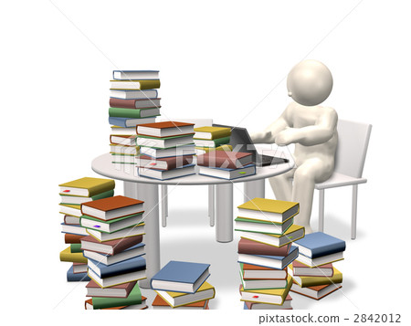 3DCG illustration of a knowledgeable writer 2842012