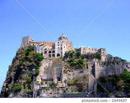 Aragonese Castle on the rocky mountain (Ischia) 2845697