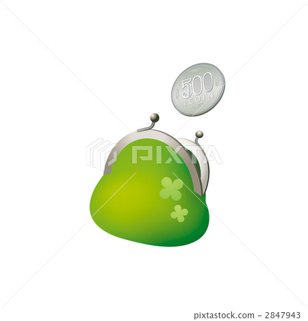 Illustration of green beach and 500 yen coin 2847943