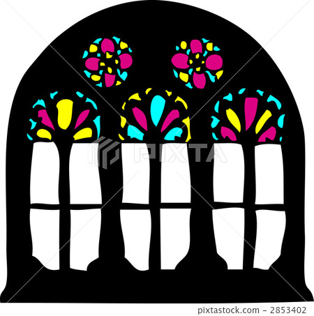 彩色玻璃 炮眼 窗