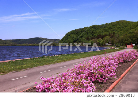 Lake Abashiri lakeside of fresh green 2869013