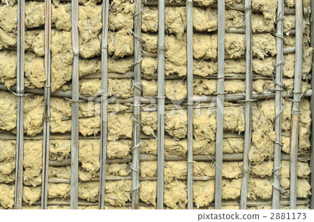 mud wall, background material, straw rope 2881173