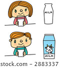 A boy who drinks milk, a girl 2883337