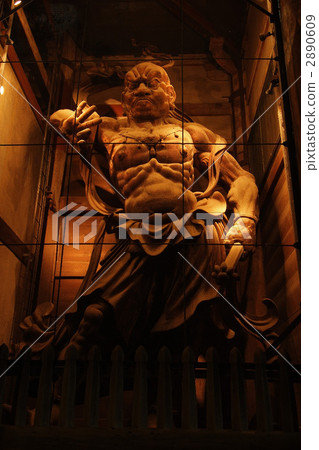 Wooden Kongorikishi standing statue (Hun) 2890609