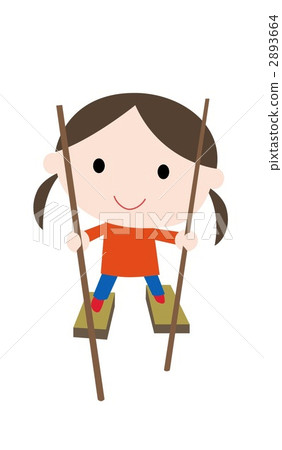 Girls riding on stilts 2893664