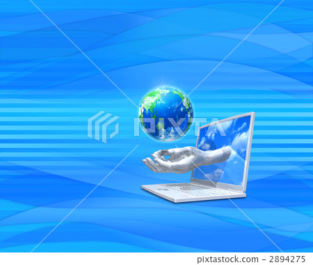 Personal computer / Earth on hand Personal computer / Earth on hand 2894275
