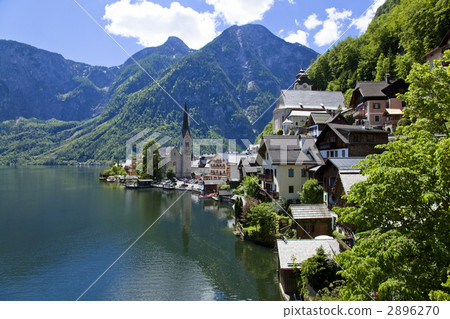 Hallstatt Lake in early summer 2896270
