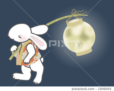 滿月燈籠和白色兔子 2898093