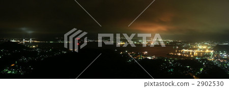 從室蘭市測量的山看見的市區夜視圖 從室蘭市測量的山看見的市區夜視圖 2902530