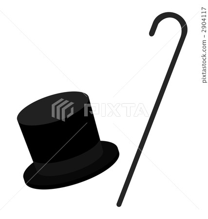 Silk hat and cane 2904117