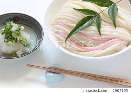 cooled wheat noodles, the taste of summer, green spring onion 2907195