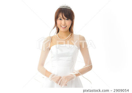 A woman in a white white wedding dress A woman in a white white wedding dress 2909054