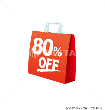 Illustration of 80% OFF sale paper bag 2911842
