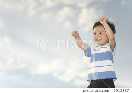 Boys playing under the blue sky 2912187