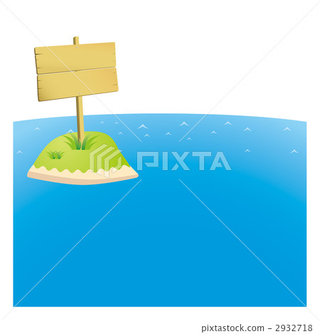 Illustrations of floating islands and stands floating in the sea 2932718