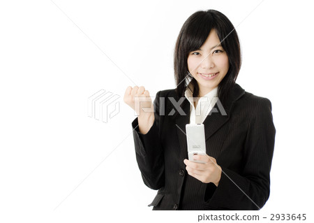 移動電話和膽量的女性僱員擺在 2933645