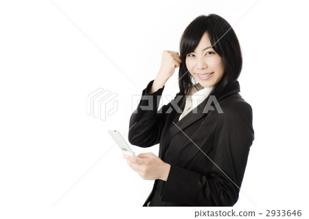 移動電話和膽量的女性僱員擺在 2933646