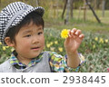 A child looking at a dandelion flower 2938445