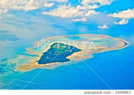 Aerial Photograph Of Mizumajima Tarama Village Stock Photo