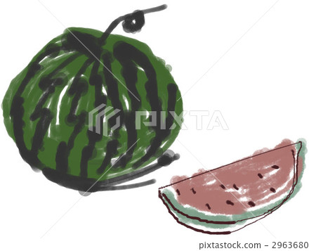 一個娘兒們的西瓜的夏天例證喜歡日本式熱心的圖片信件 2963680
