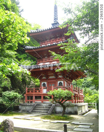 图库照片 三室户寺 三层塔 神社和庙宇