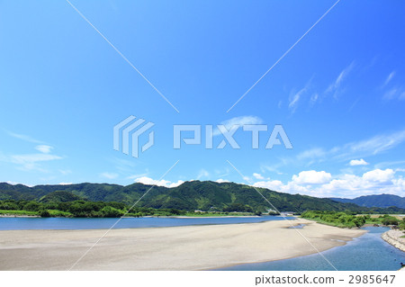 niyodo river, mouth of a river, river mouth 2985647