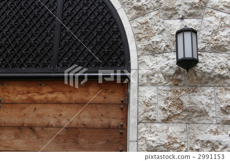 Sapporo soft stone stone wall and street light 2991153