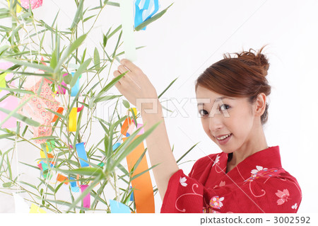 Tanabata decoration and women 3002592