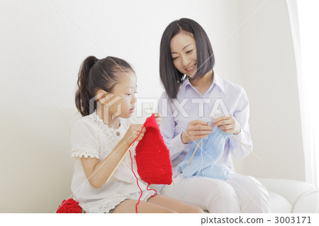 knitting, parenthood, parent and child 3003171