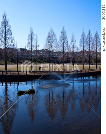 在冬天,Shikigami河防洪區 在冬天,Shikigami河防洪區 3005311